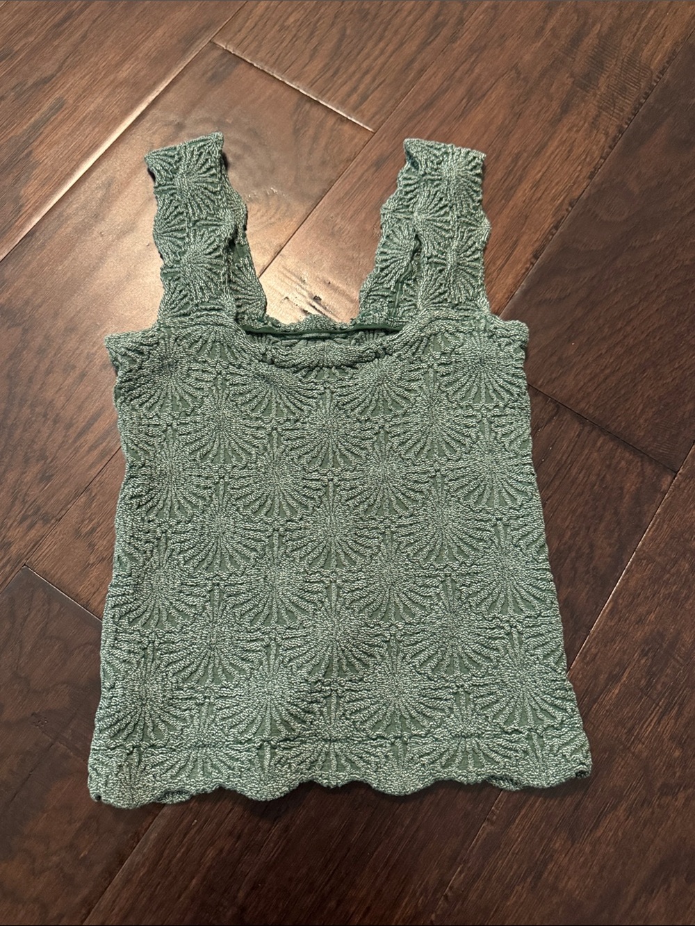 Free People- Women’s Textured Knit Tank Top - Sage Green